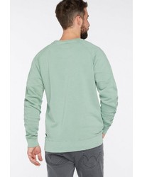 mintgrüner Pullover mit einem Rundhalsausschnitt von Petrol Industries