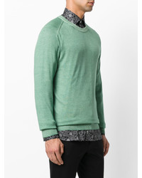 mintgrüner Pullover mit einem Rundhalsausschnitt von Etro