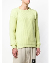 mintgrüner Pullover mit einem Rundhalsausschnitt von Rick Owens