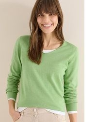 mintgrüner Pullover mit einem V-Ausschnitt von Cecil