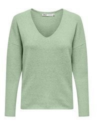mintgrüner Pullover mit einem V-Ausschnitt von Only