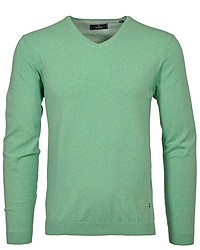 mintgrüner Pullover mit einem V-Ausschnitt von RAGMAN