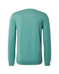 mintgrüner Pullover mit einem V-Ausschnitt von Tom Tailor