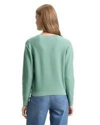 mintgrüner Pullover mit einem V-Ausschnitt von Tom Tailor Denim