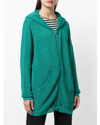 mintgrüner Pullover mit einer Kapuze von Laneus