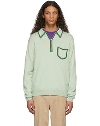 mintgrüner Wollpolo pullover