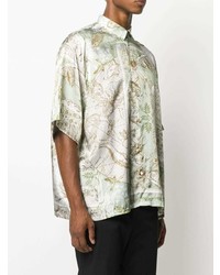 mintgrünes bedrucktes Kurzarmhemd von Givenchy