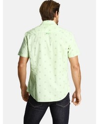 mintgrünes bedrucktes Kurzarmhemd von SHIRTMASTER