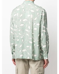 mintgrünes bedrucktes Langarmhemd von Jacquemus