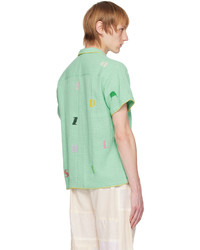 mintgrünes bedrucktes Langarmhemd von HARAGO