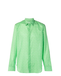 mintgrünes bedrucktes Langarmhemd von Maison Margiela