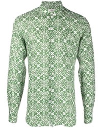 mintgrünes bedrucktes Langarmhemd von PENINSULA SWIMWEA