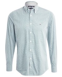 mintgrünes bedrucktes Langarmhemd von Tommy Hilfiger