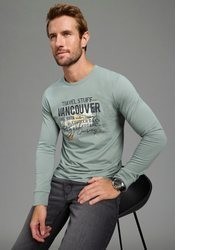 mintgrünes bedrucktes Langarmshirt von mans world