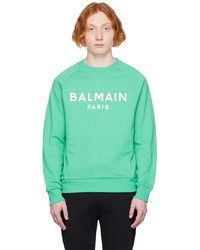 mintgrünes bedrucktes Sweatshirt von Balmain