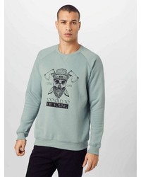 mintgrünes bedrucktes Sweatshirt von Derbe