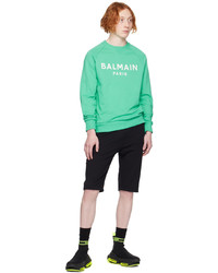 mintgrünes bedrucktes Sweatshirt von Balmain