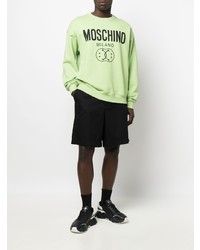 mintgrünes bedrucktes Sweatshirt von Moschino