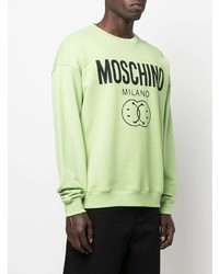 mintgrünes bedrucktes Sweatshirt von Moschino