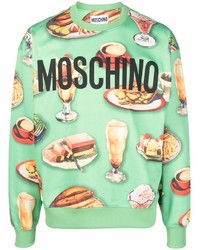 mintgrünes bedrucktes Sweatshirt von Moschino