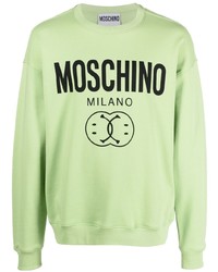 mintgrünes bedrucktes Sweatshirt von Moschino