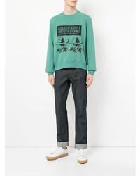 mintgrünes bedrucktes Sweatshirt von Golden Goose Deluxe Brand