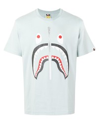 mintgrünes bedrucktes T-Shirt mit einem Rundhalsausschnitt von A Bathing Ape