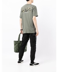 mintgrünes bedrucktes T-Shirt mit einem Rundhalsausschnitt von AAPE BY A BATHING APE