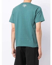 mintgrünes bedrucktes T-Shirt mit einem Rundhalsausschnitt von AAPE BY A BATHING APE