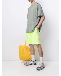 mintgrünes bedrucktes T-Shirt mit einem Rundhalsausschnitt von MSGM