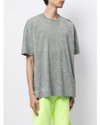 mintgrünes bedrucktes T-Shirt mit einem Rundhalsausschnitt von MSGM