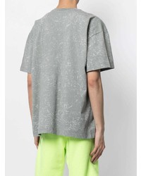 mintgrünes bedrucktes T-Shirt mit einem Rundhalsausschnitt von MSGM