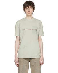 mintgrünes bedrucktes T-Shirt mit einem Rundhalsausschnitt von Acne Studios
