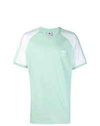 mintgrünes bedrucktes T-Shirt mit einem Rundhalsausschnitt von adidas