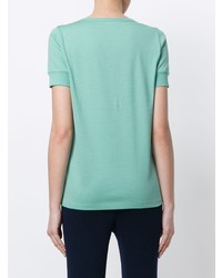 mintgrünes bedrucktes T-Shirt mit einem Rundhalsausschnitt von Aalto