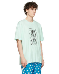 mintgrünes bedrucktes T-Shirt mit einem Rundhalsausschnitt von Come Back as a Flower