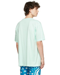 mintgrünes bedrucktes T-Shirt mit einem Rundhalsausschnitt von Come Back as a Flower