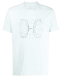 mintgrünes bedrucktes T-Shirt mit einem Rundhalsausschnitt von Armani Exchange