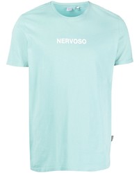 mintgrünes bedrucktes T-Shirt mit einem Rundhalsausschnitt von Aspesi