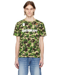 mintgrünes bedrucktes T-Shirt mit einem Rundhalsausschnitt von BAPE