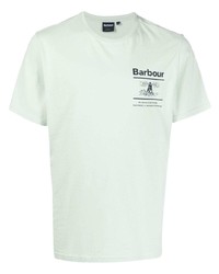 mintgrünes bedrucktes T-Shirt mit einem Rundhalsausschnitt von Barbour