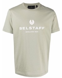 mintgrünes bedrucktes T-Shirt mit einem Rundhalsausschnitt von Belstaff