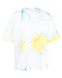 mintgrünes bedrucktes T-Shirt mit einem Rundhalsausschnitt von Bianca Saunders
