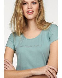 mintgrünes bedrucktes T-Shirt mit einem Rundhalsausschnitt von Bogner Jeans