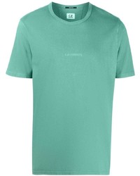 mintgrünes bedrucktes T-Shirt mit einem Rundhalsausschnitt von C.P. Company