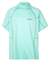 mintgrünes bedrucktes T-Shirt mit einem Rundhalsausschnitt von Calvin Klein 205W39nyc