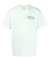 mintgrünes bedrucktes T-Shirt mit einem Rundhalsausschnitt von Carhartt WIP