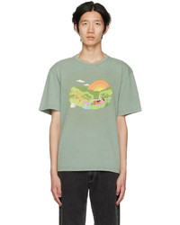mintgrünes bedrucktes T-Shirt mit einem Rundhalsausschnitt von Carne Bollente
