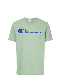 mintgrünes bedrucktes T-Shirt mit einem Rundhalsausschnitt von Champion