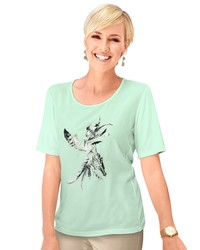 mintgrünes bedrucktes T-Shirt mit einem Rundhalsausschnitt von CLASSIC INSPIRATIONEN